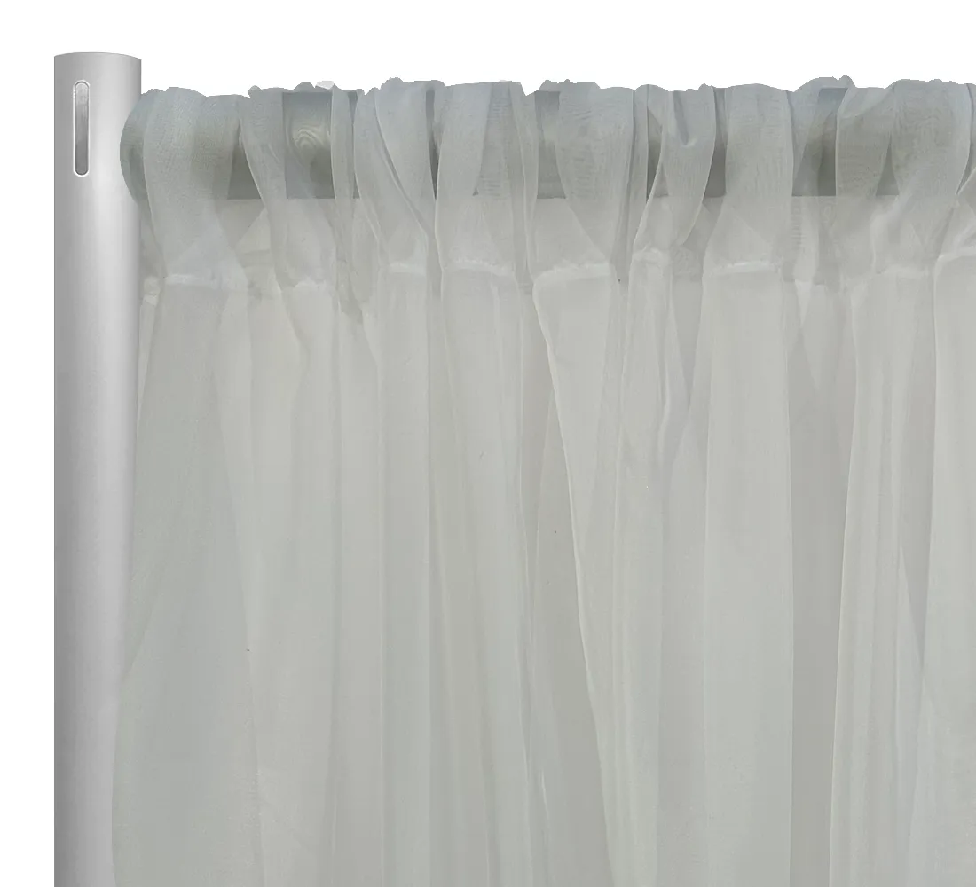 1pc - Voile Drapery Panel 10'tall x 118" wide - Ivory