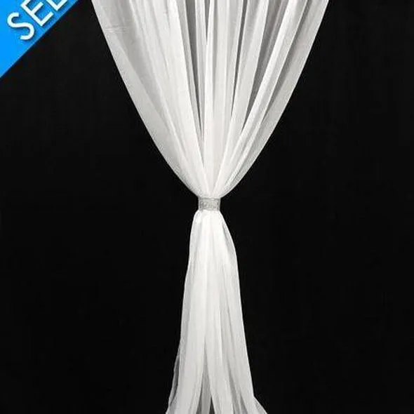 1pc - Voile Drapery Panel 10'tall x 118" wide - Ivory