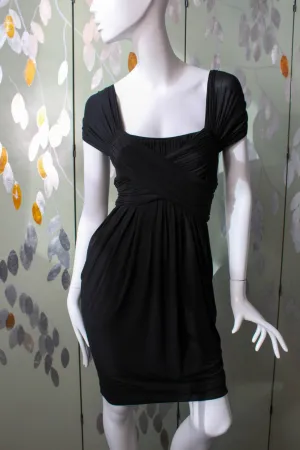 2000s Donna Karan DKNY Black Draped Dress, XS/Small