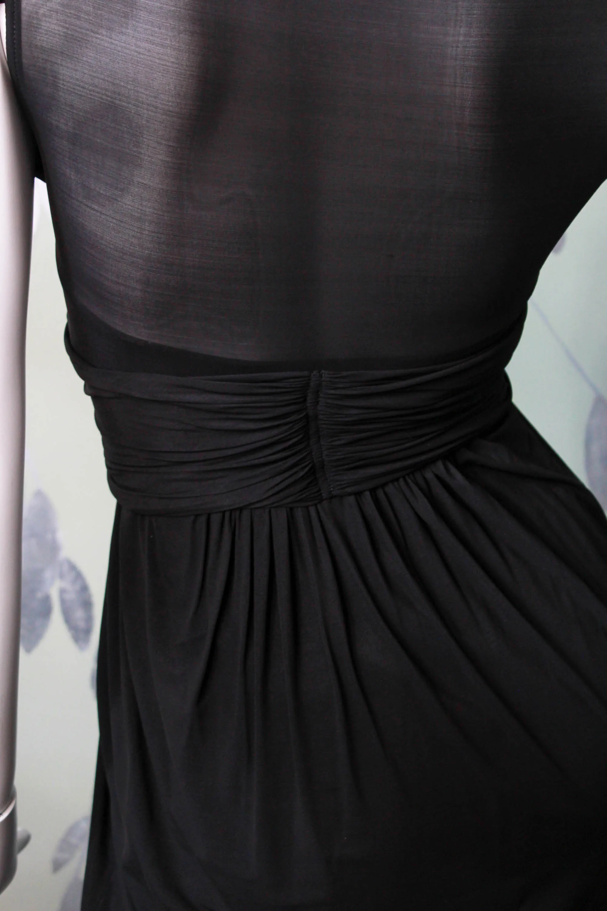 2000s Donna Karan DKNY Black Draped Dress, XS/Small