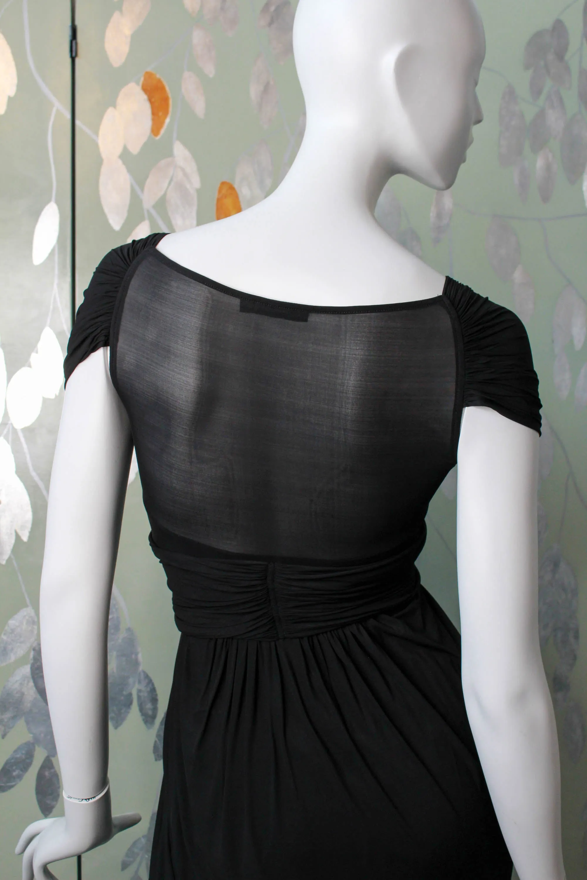 2000s Donna Karan DKNY Black Draped Dress, XS/Small