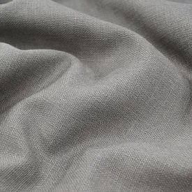 2pcs - Rustic Linen Drapery Panels 16' Tall x 113" Wide - Silver