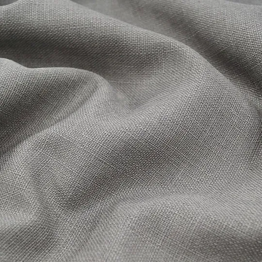2pcs - Rustic Linen Drapery Panels 16' Tall x 113" Wide - Silver