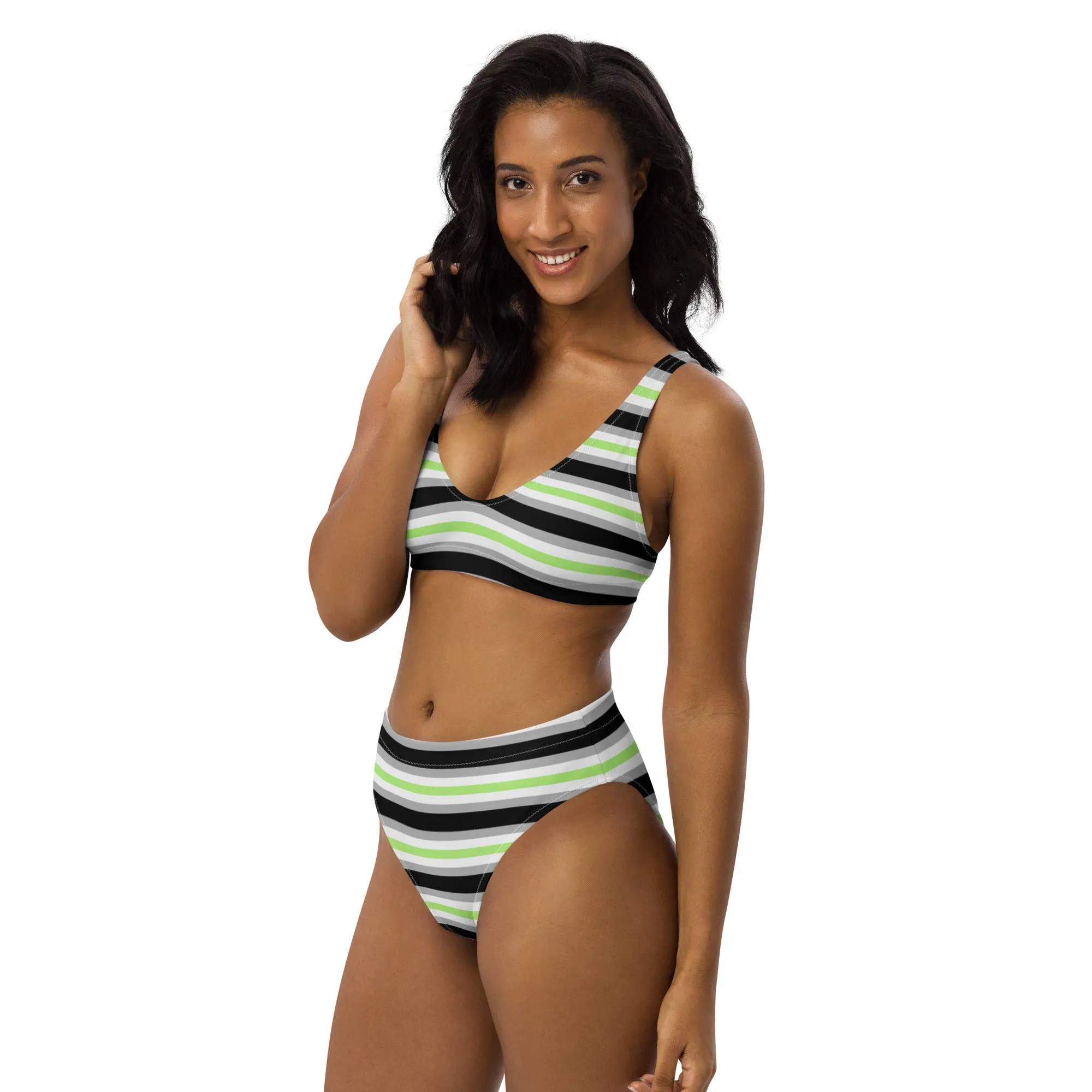 Agender Flag High-Waisted Bikini