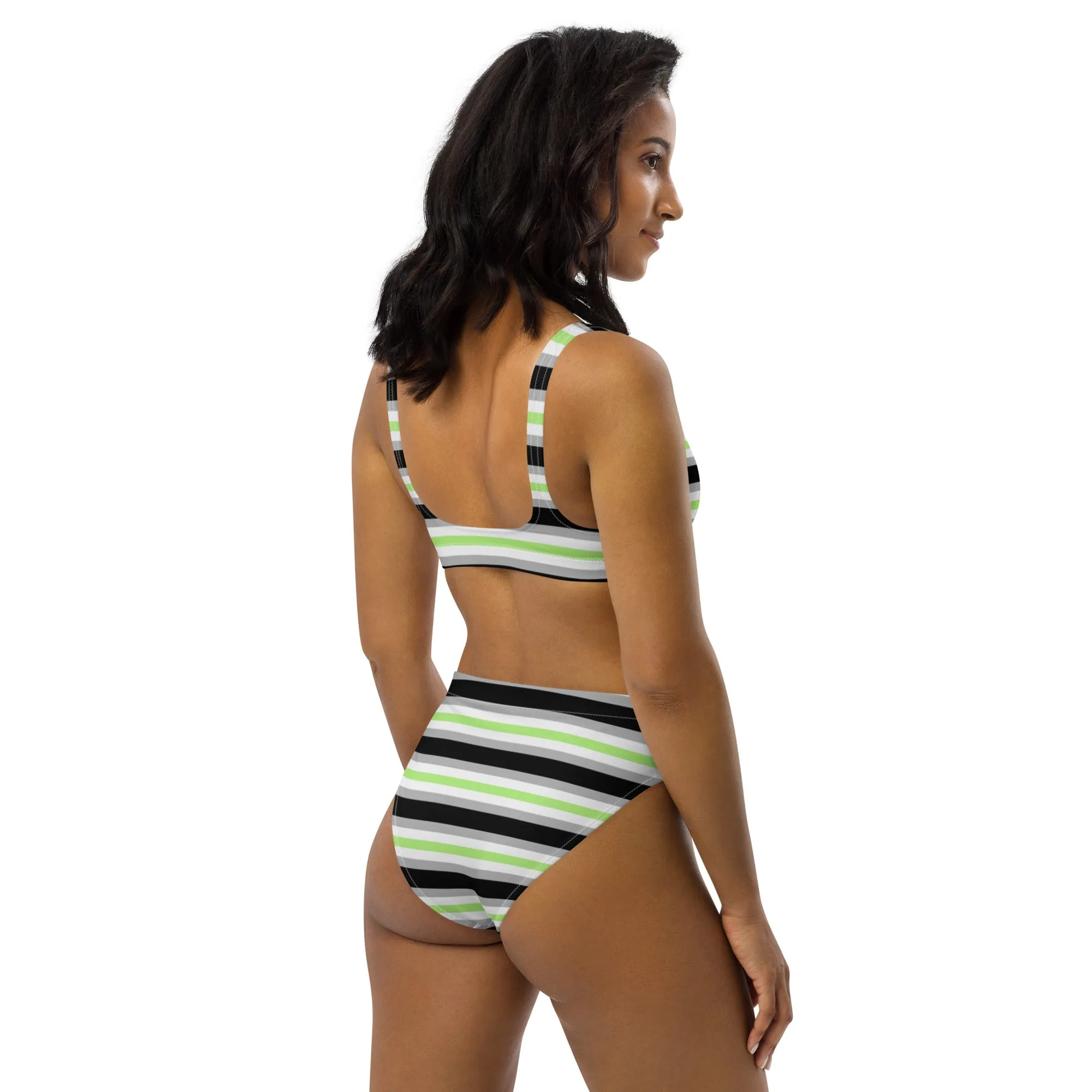 Agender Flag High-Waisted Bikini