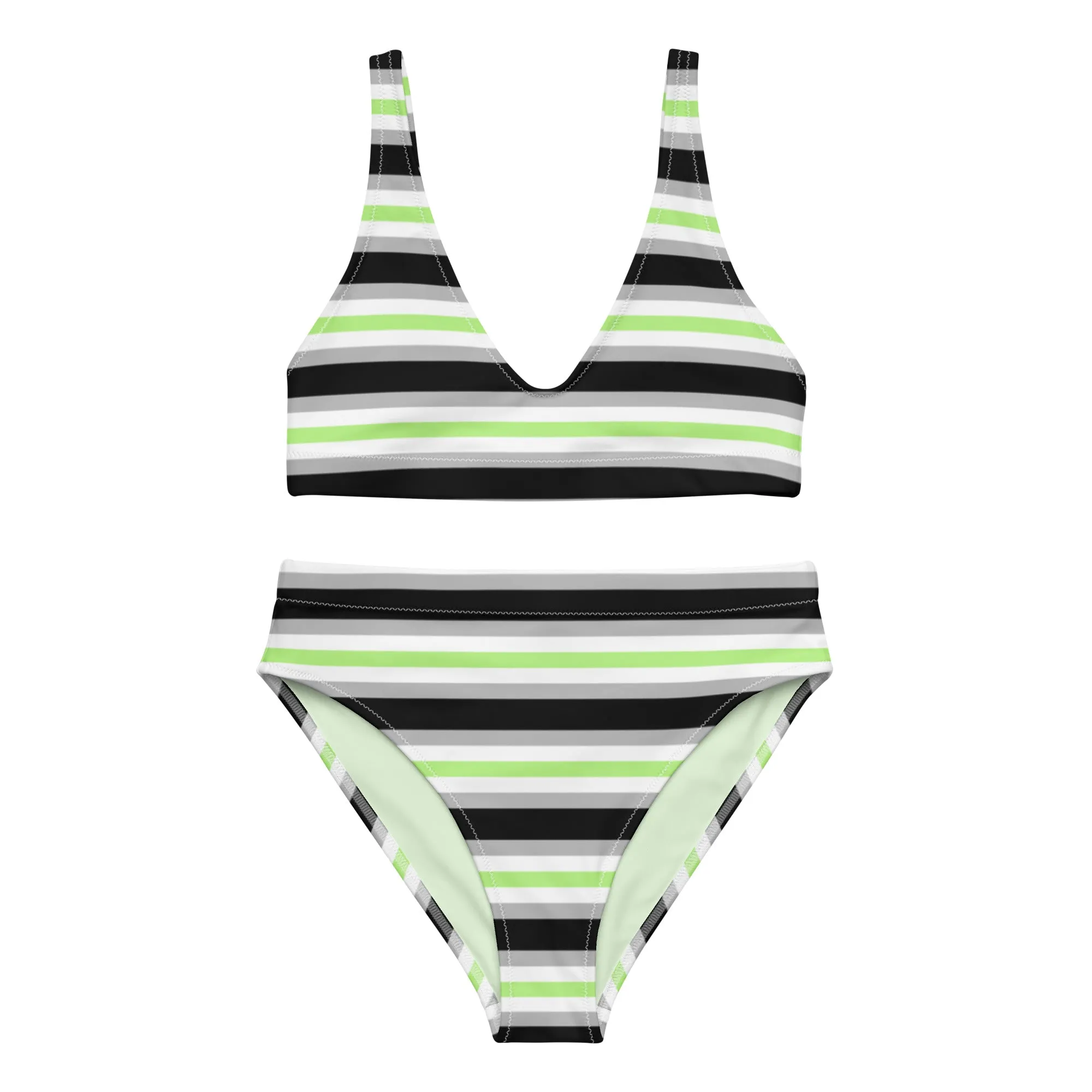 Agender Flag High-Waisted Bikini