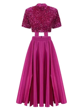 Anoop Sequin Top & Skirt Set