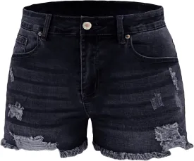 Atditama Women's Summer Ripped Jean Shorts Stretch Skinny Frayed Denim Shorts Beach Casual Women Shorts