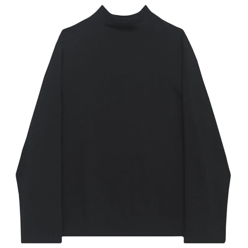 Autumn Simple Half Turtleneck Long Sleeve T-Shirt