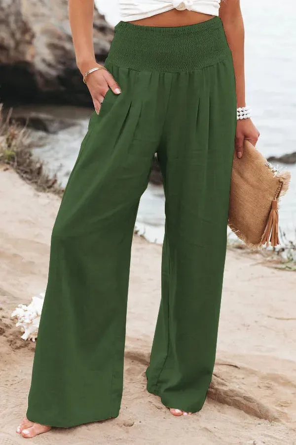 Autumn Winter New Quick Sell Cotton Hemp High Waist Pull Elastic Popular Women's Casual Pants