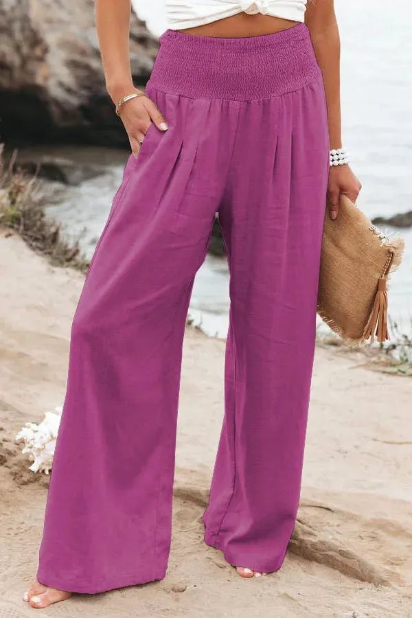 Autumn Winter New Quick Sell Cotton Hemp High Waist Pull Elastic Popular Women's Casual Pants