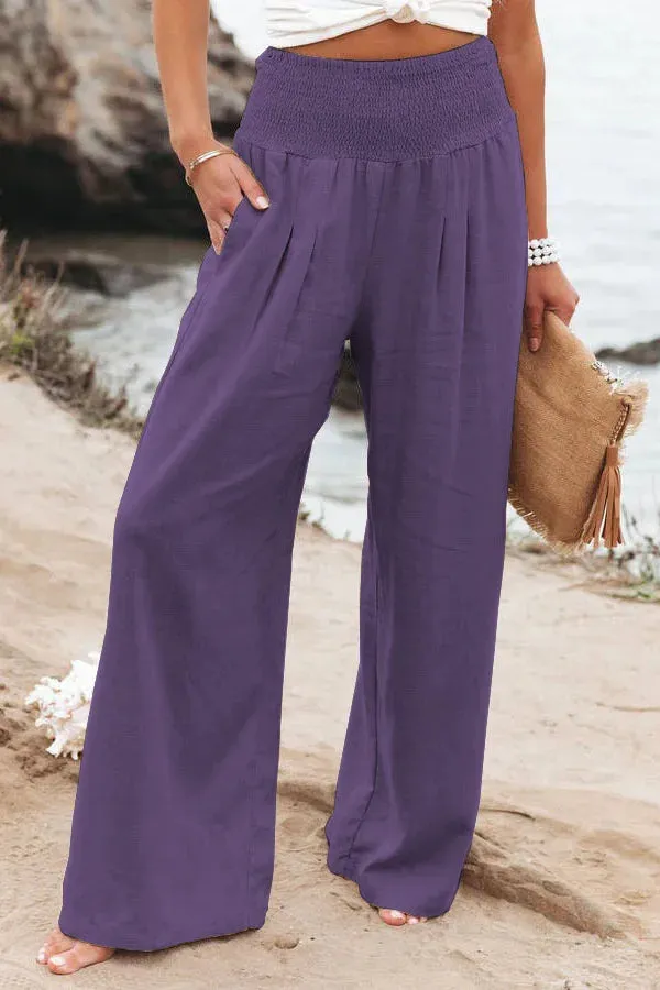 Autumn Winter New Quick Sell Cotton Hemp High Waist Pull Elastic Popular Women's Casual Pants