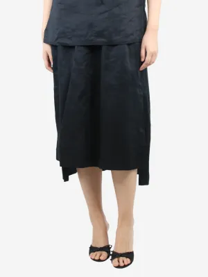 Black ramie voile Selana midi skirt - size UK 8