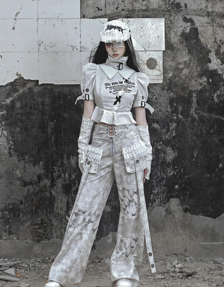 [Blood Supply] Madhouse Cotton Detachable Turtleneck Shirt