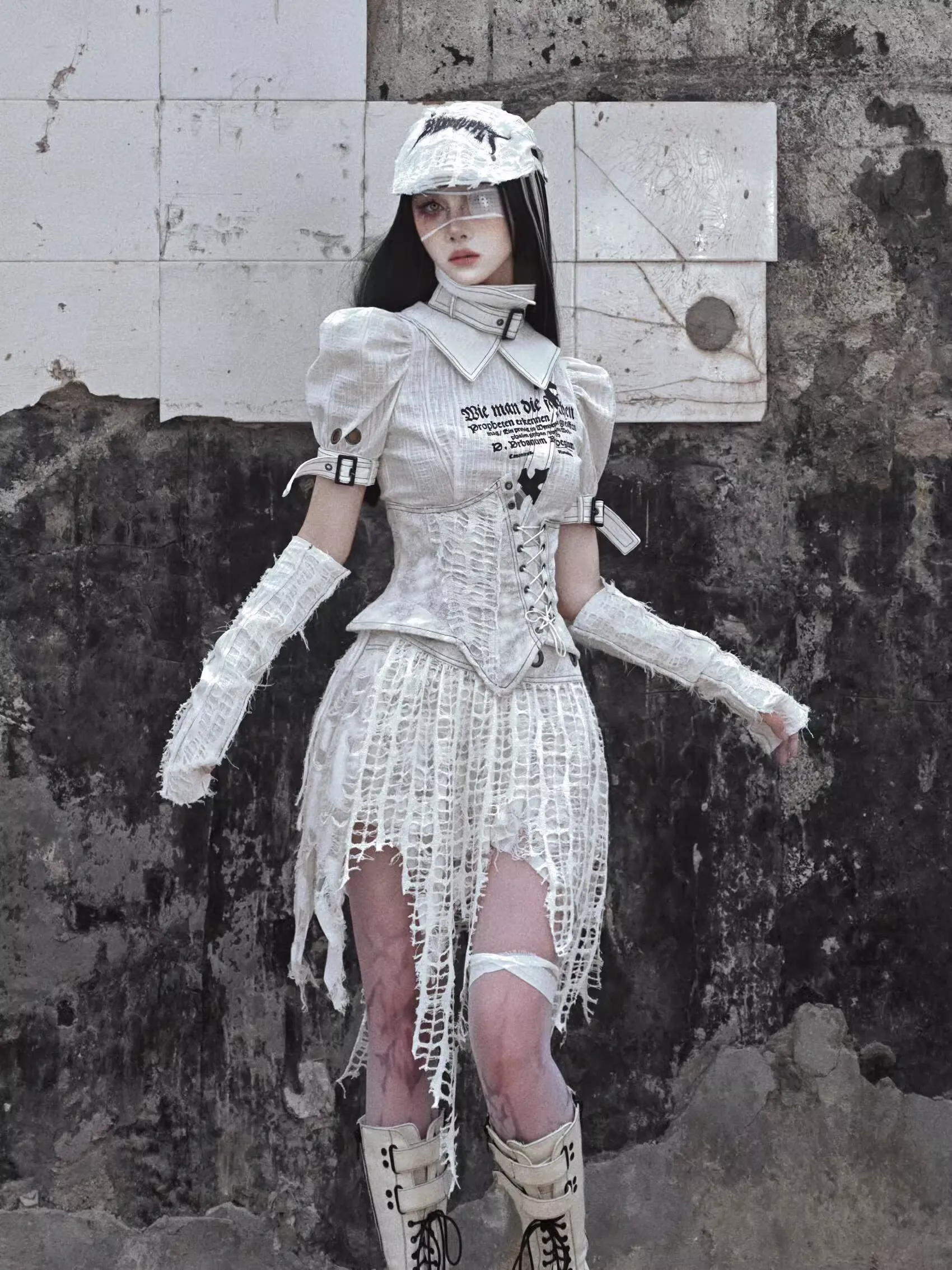 [Blood Supply] Madhouse Cotton Detachable Turtleneck Shirt