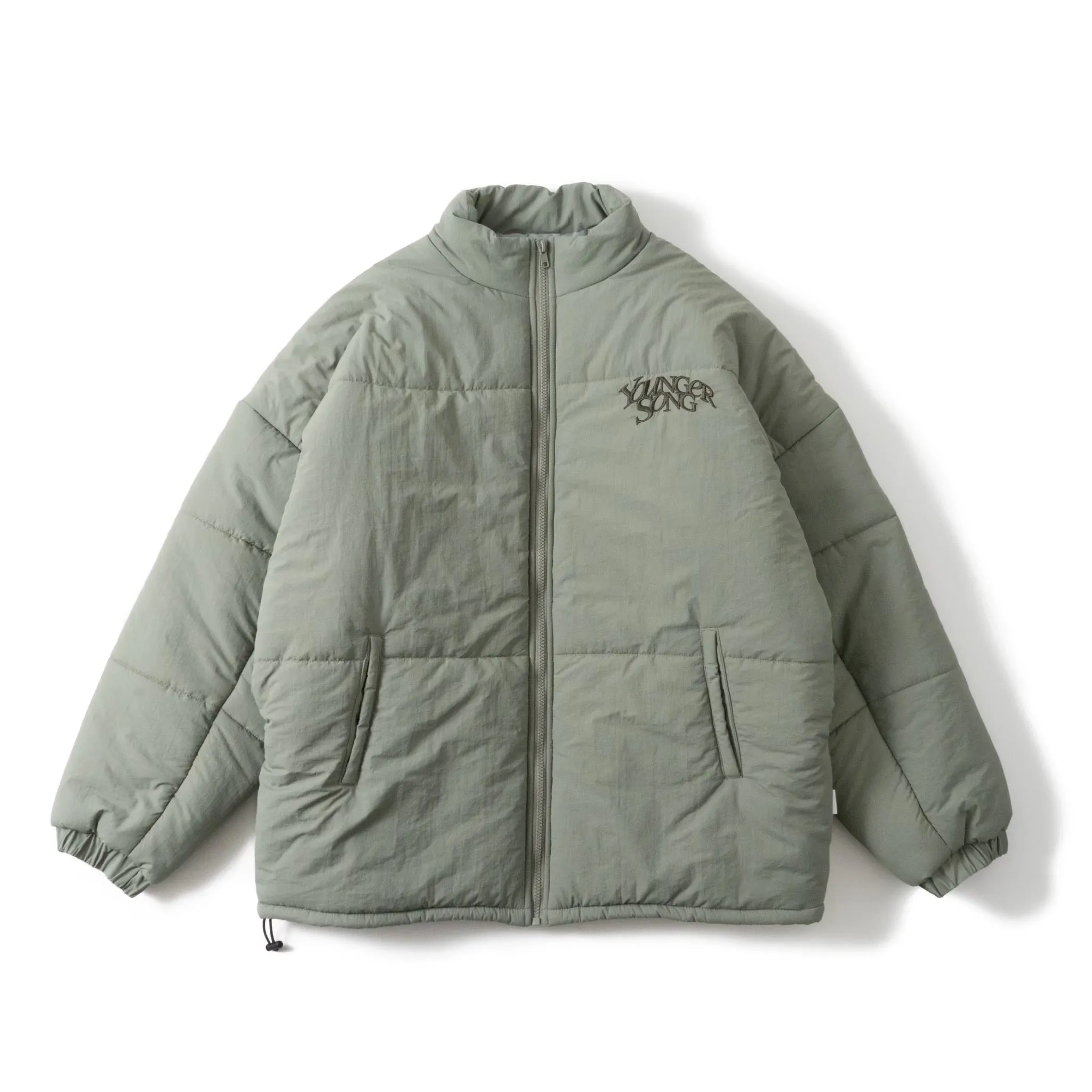 Checked fake down jacket
