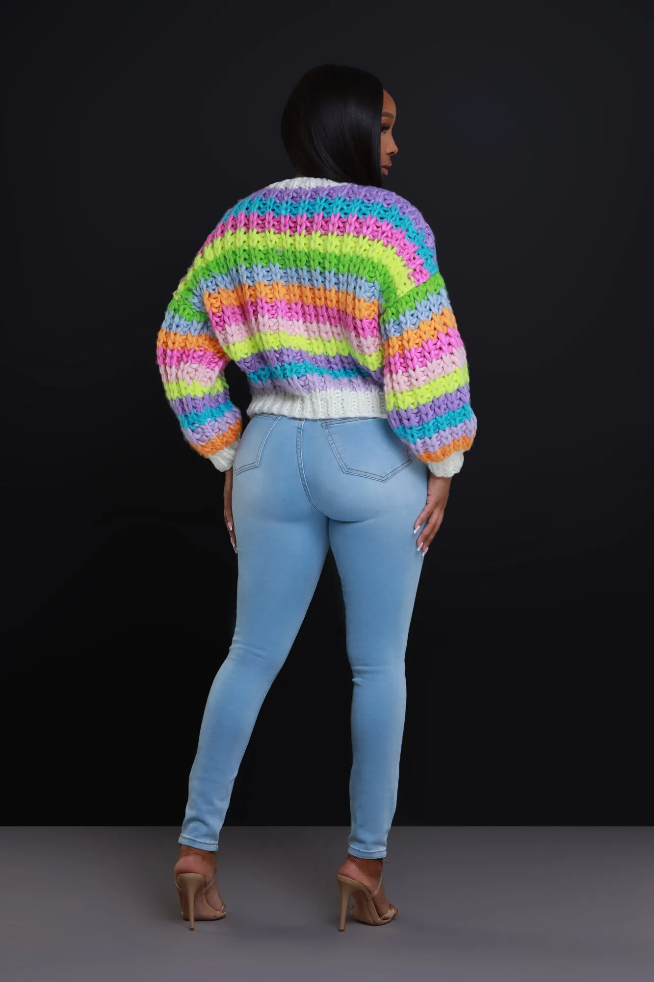 Cherish You Knit Cardigan Sweater - Rainbow