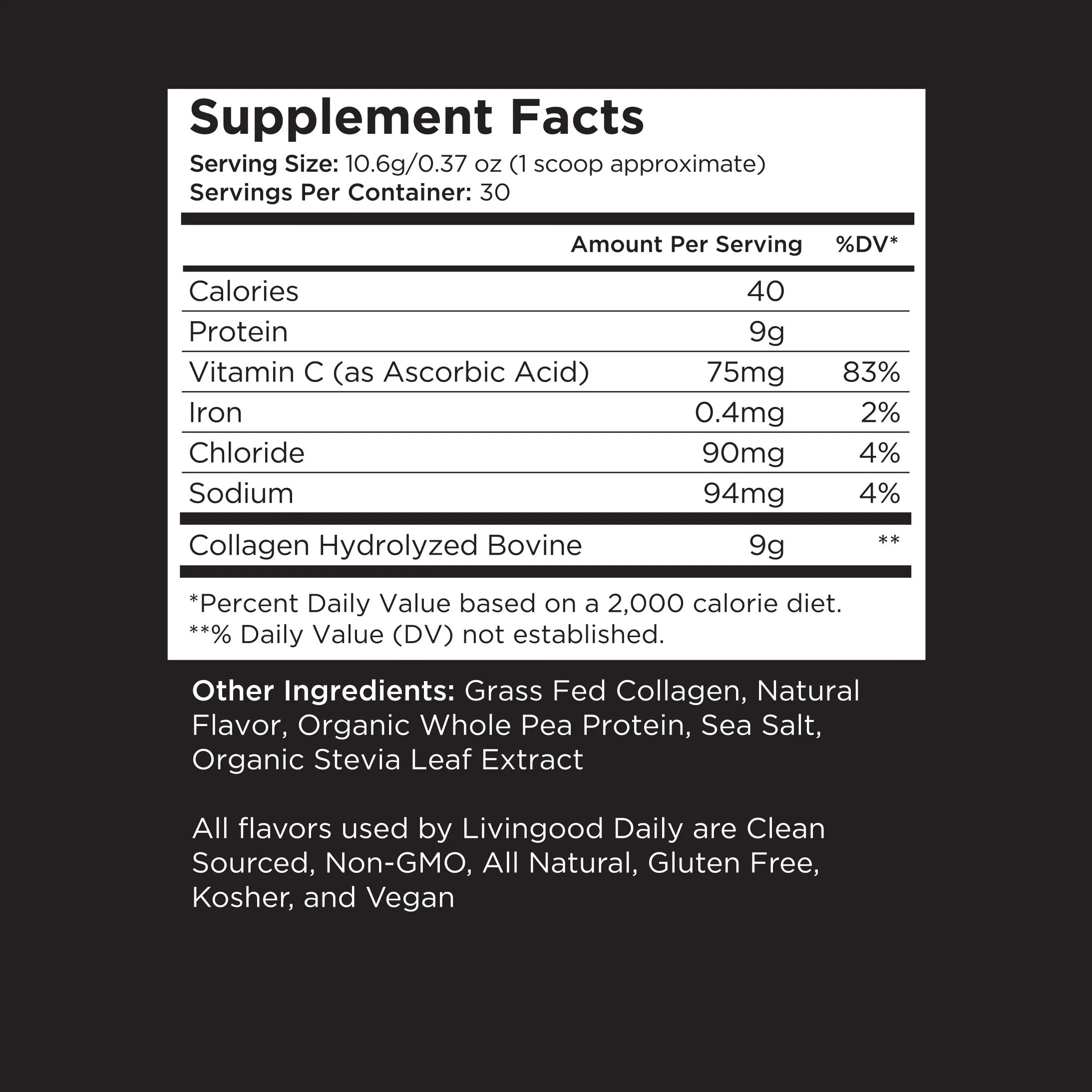 CLEARANCE DEAL! Livingood Daily Collagen (Vanilla)
