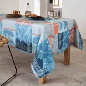 Coral Dragonfly Coated Tablecloth