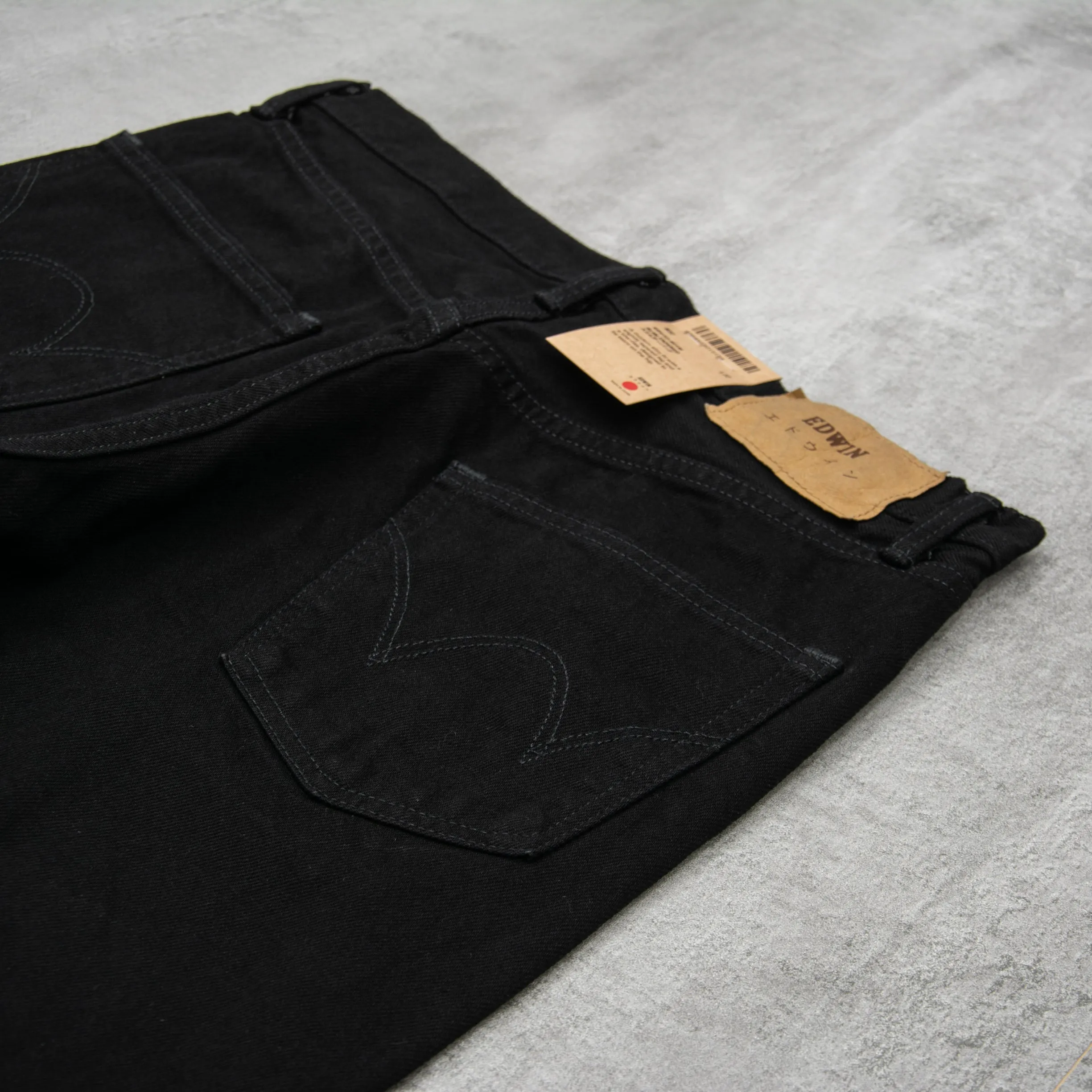 Edwin Slim Tapered Jeans Kaihara Stretch - Black Unwashed