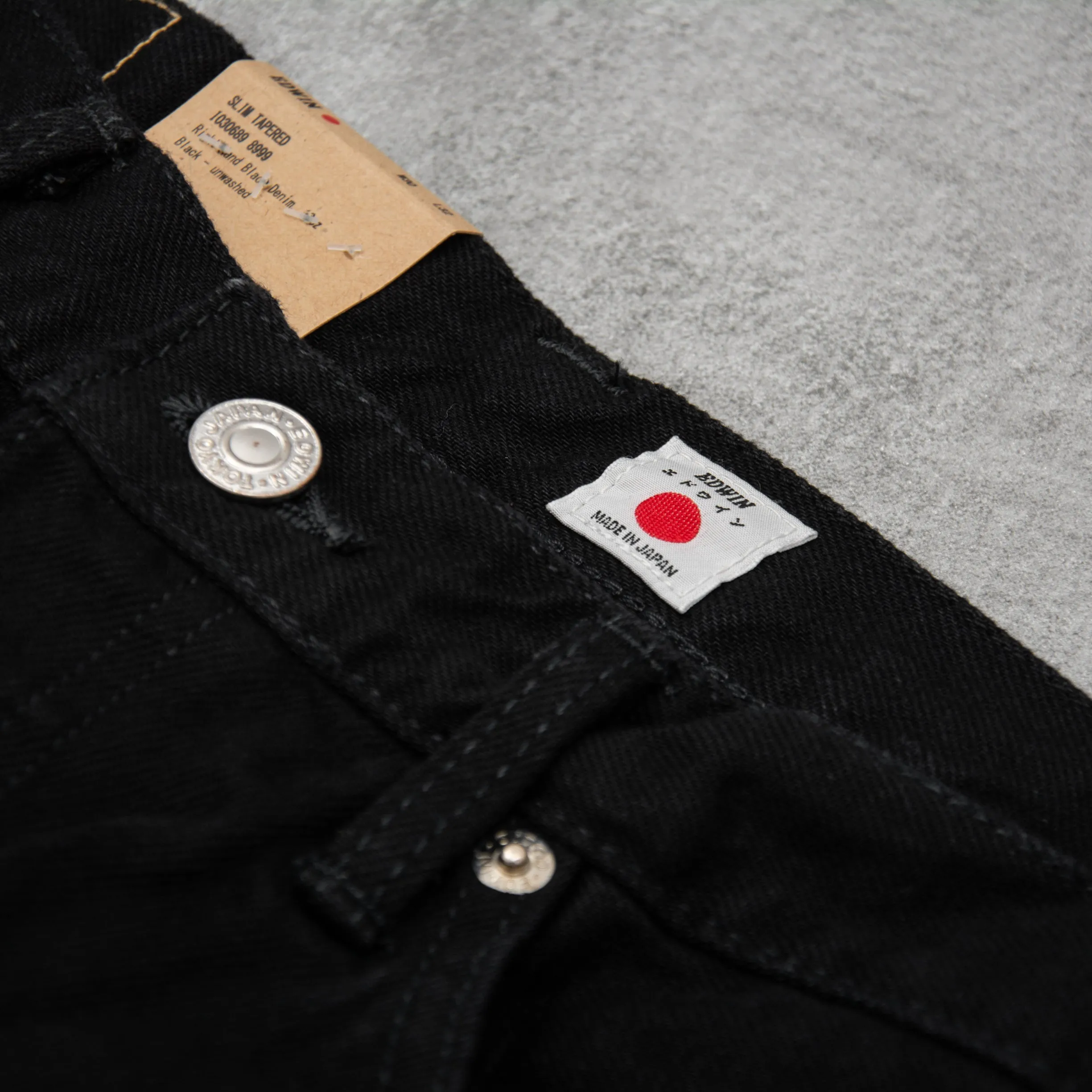 Edwin Slim Tapered Jeans Kaihara Stretch - Black Unwashed