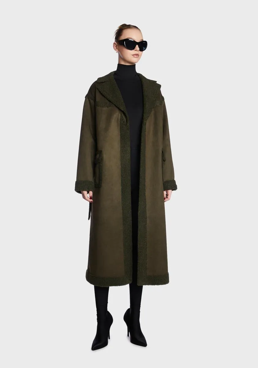 Emel Belted Borg Trim Coat