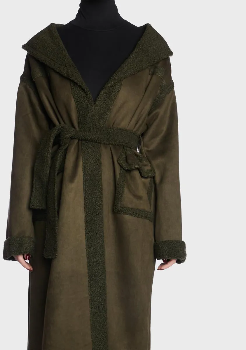 Emel Belted Borg Trim Coat
