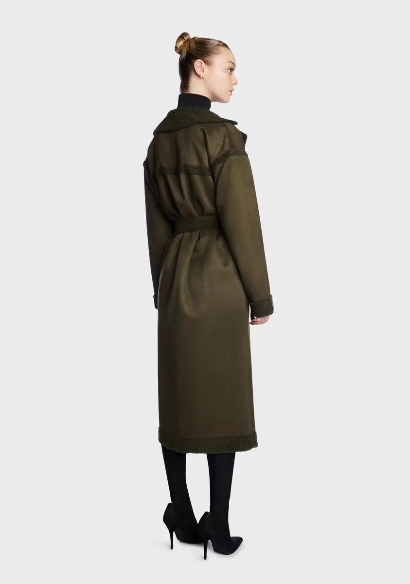 Emel Belted Borg Trim Coat
