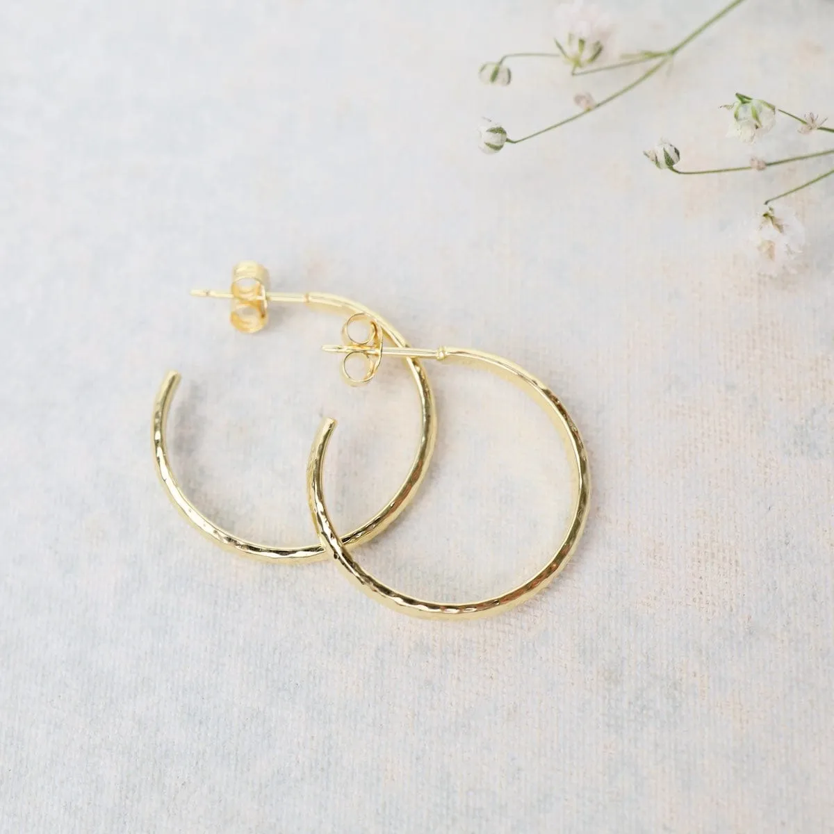 Finely Hammered Hoops on Posts