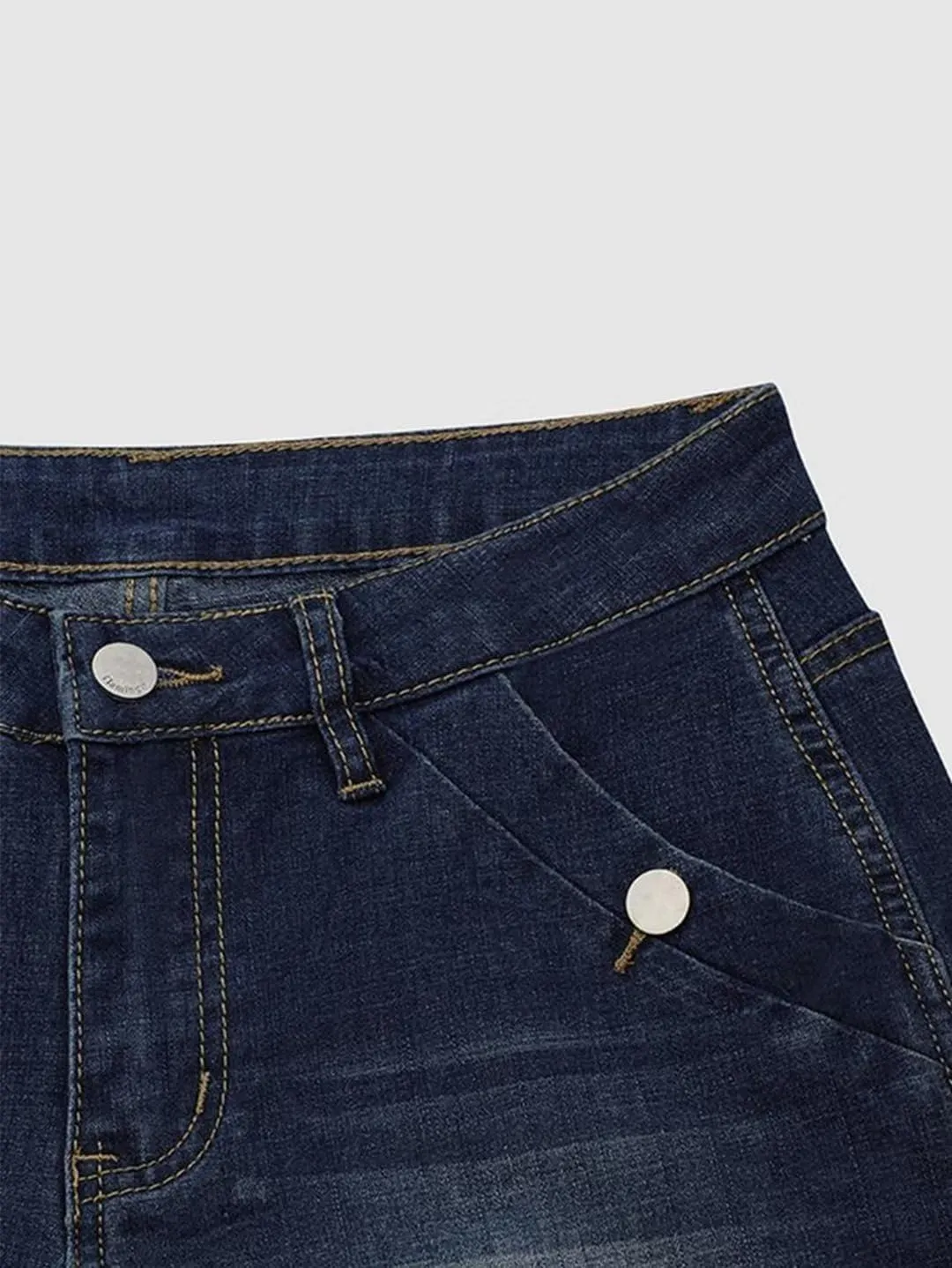 Flamingals Straight Leg Jeans for Women Ripped Raw Hem Mid Waisted Bootcut Jeans Without Belts