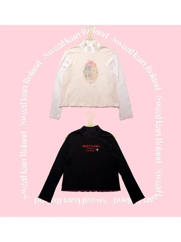 Half turtleneck cotton bottoming shirt 【s0000003604】