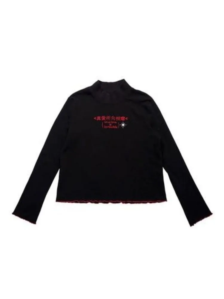 Half turtleneck cotton bottoming shirt 【s0000003604】