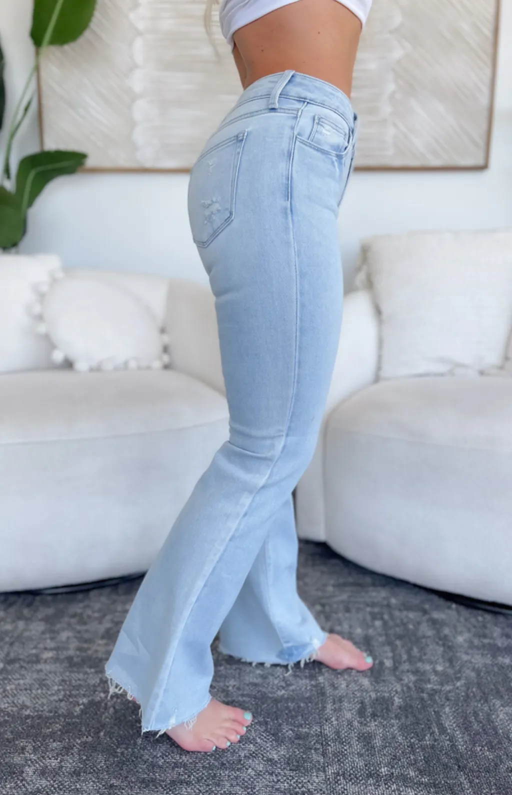 Hallie Light Wash Just Black Denim