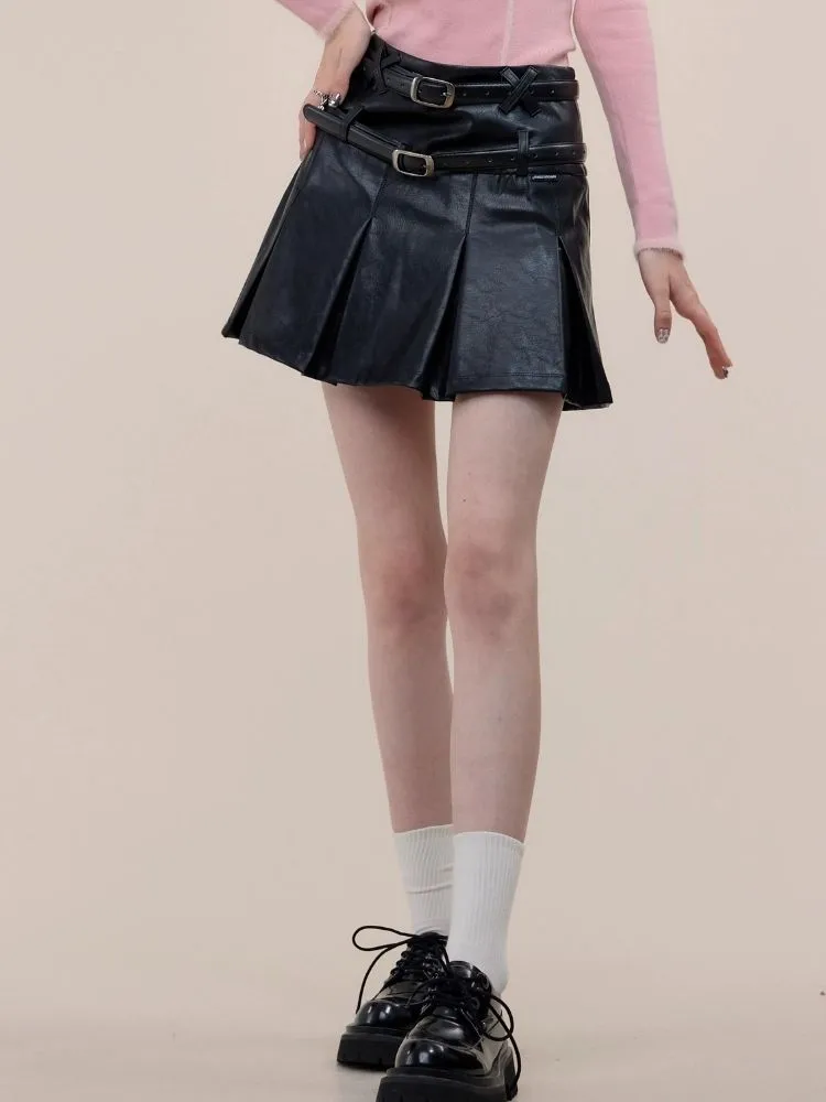 High waist slim pleated skirt【s0000003753】