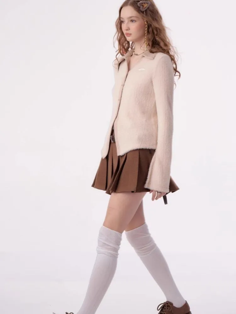 High waist slim pleated skirt【s0000003808】