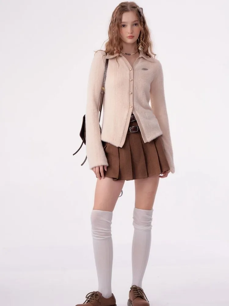 High waist slim pleated skirt【s0000003808】