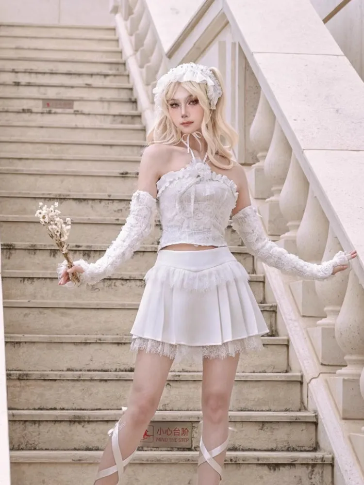 High waist slim pleated skirt【s0000005559】
