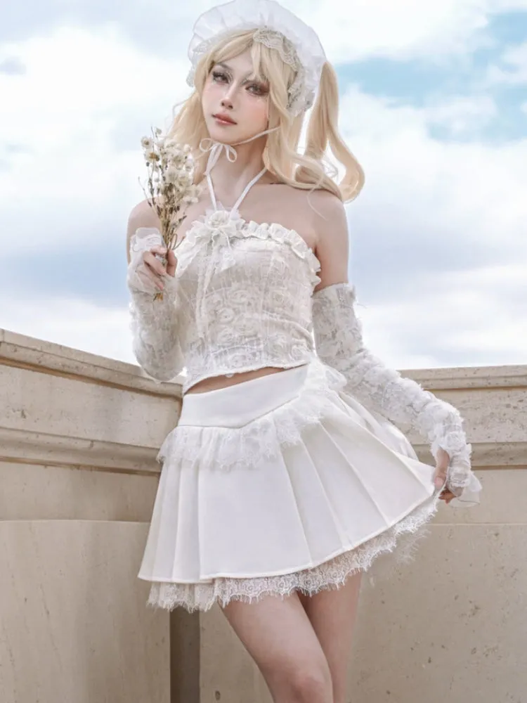 High waist slim pleated skirt【s0000005559】