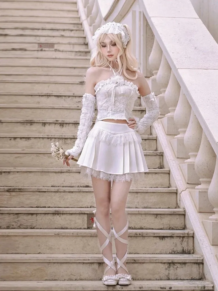 High waist slim pleated skirt【s0000005559】