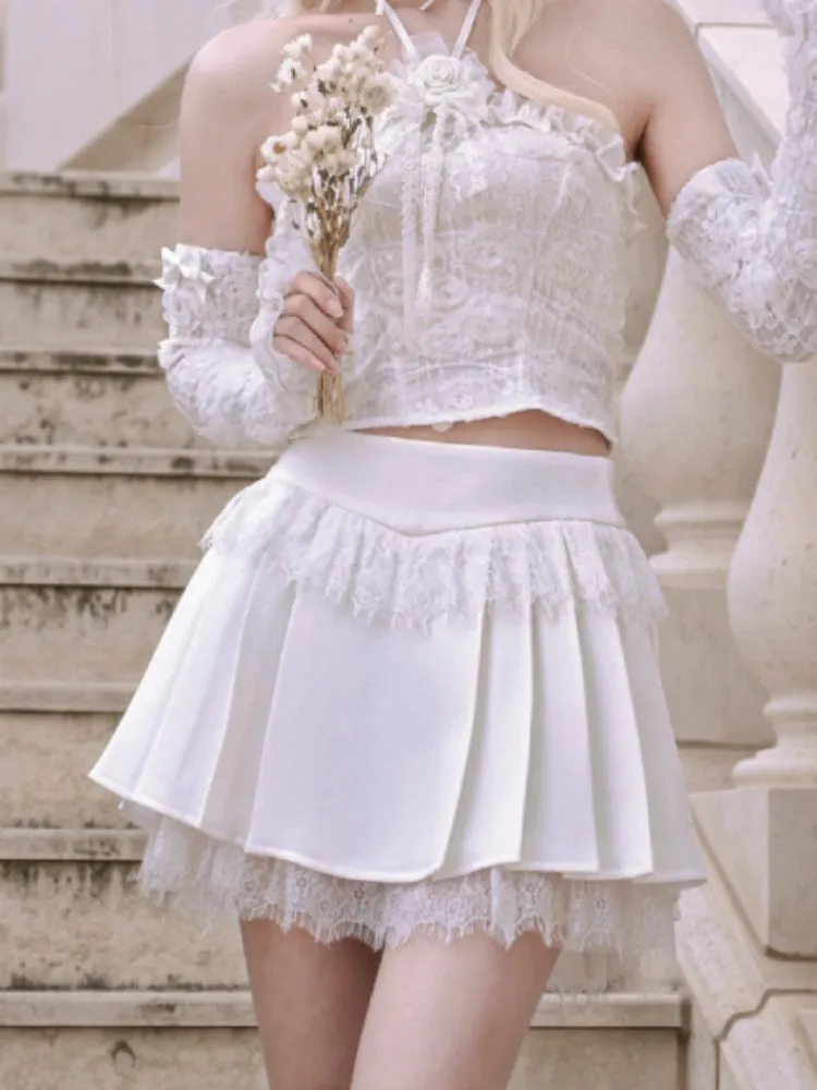 High waist slim pleated skirt【s0000005559】