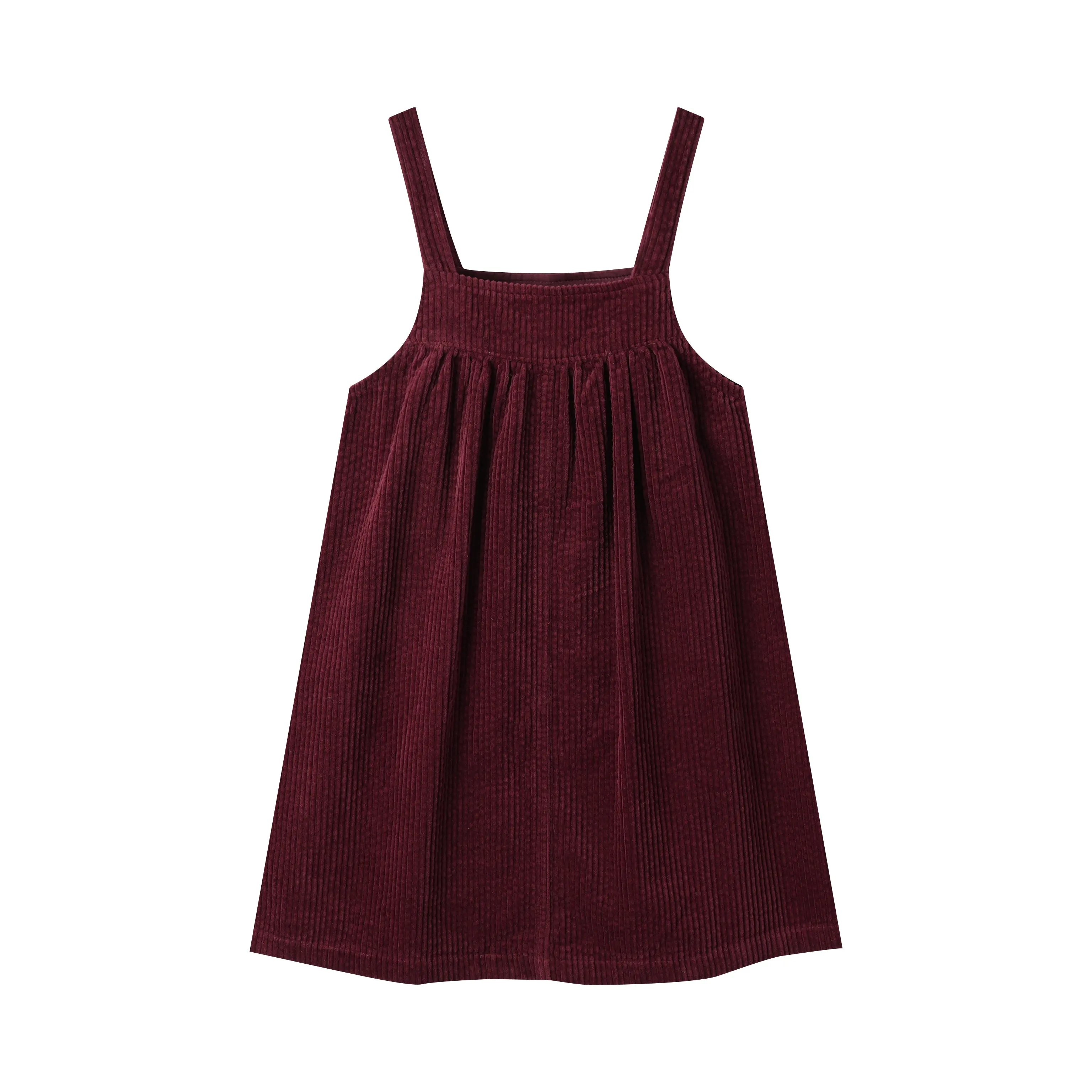 HIGH WAISTED CORDUROY JUMPER-BURGUNDY