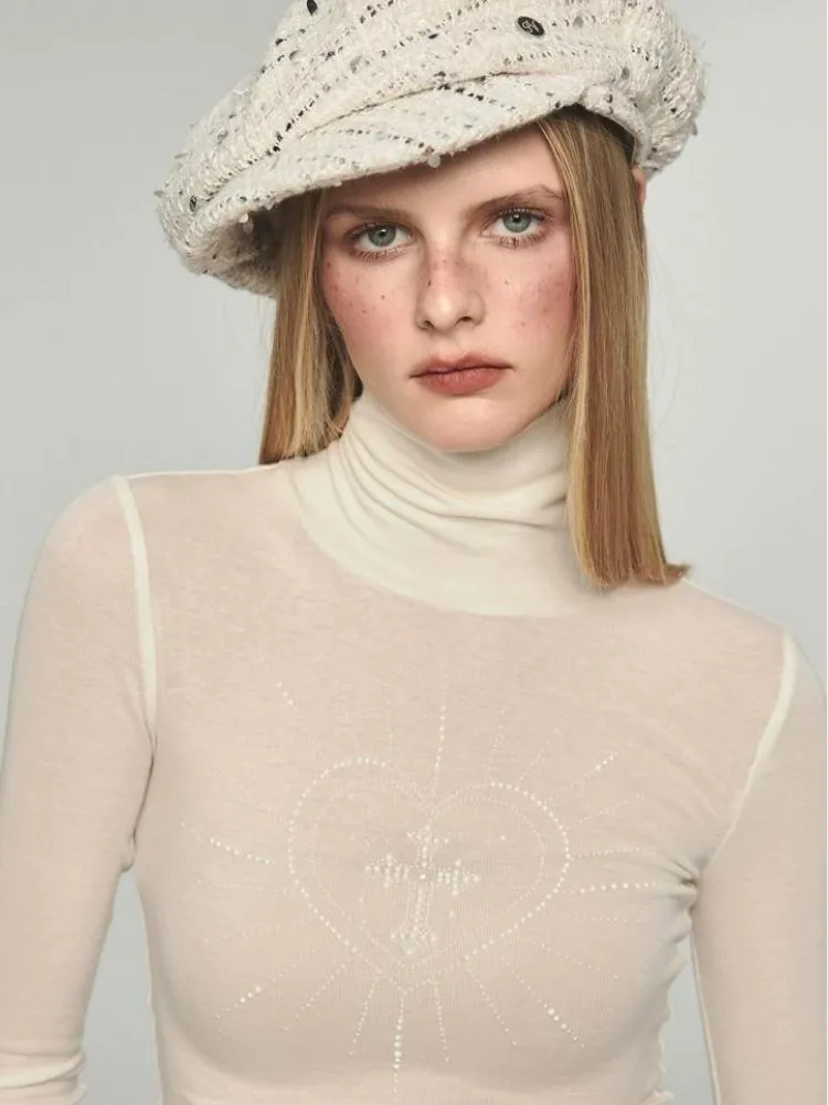 Hot diamond turtleneck shirt【s0000004143】