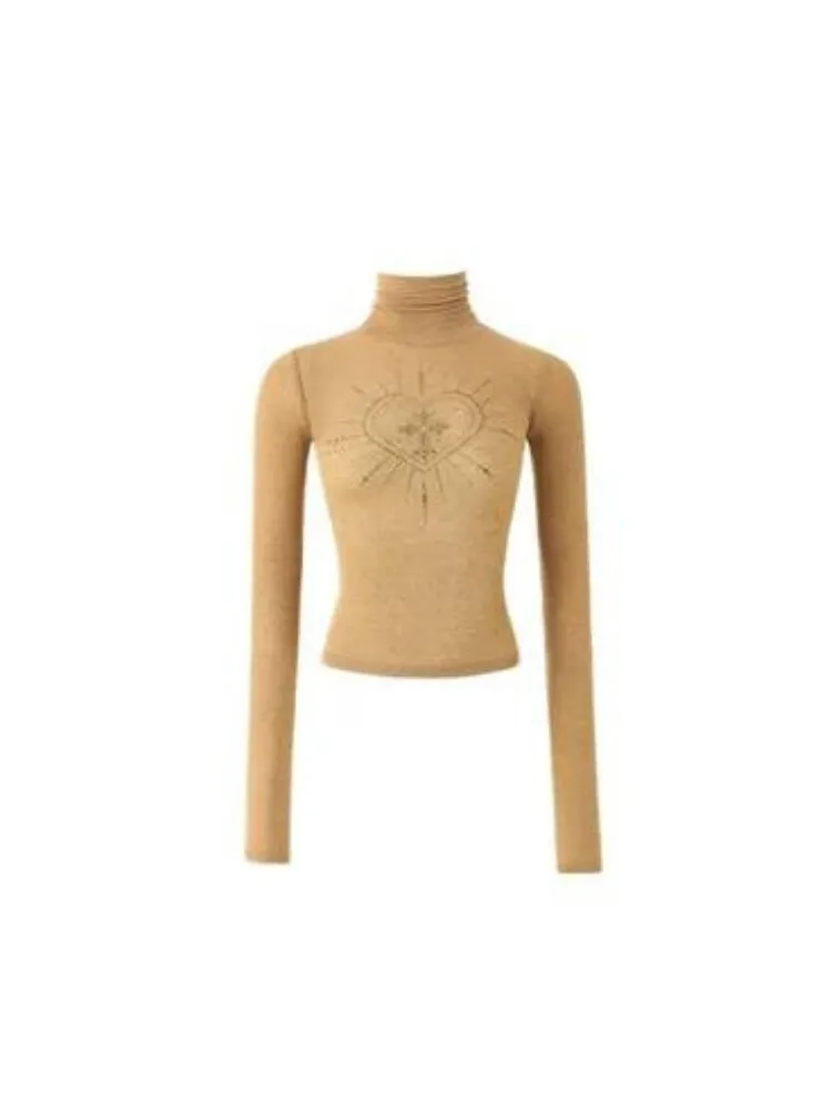 Hot diamond turtleneck shirt【s0000004143】