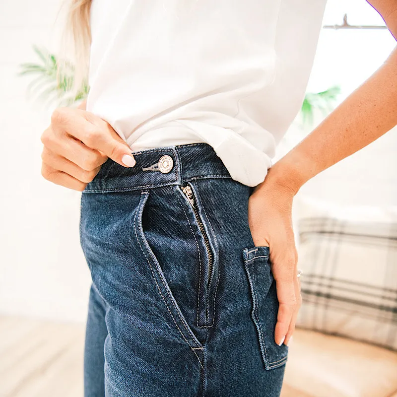 KanCan Gabby Flat Front Wide Leg Trouser Jeans - Dark Wash FINAL SALE