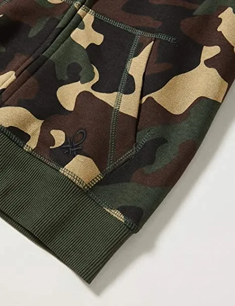 Kids Zip-Through Jacket - army colored (logo down)