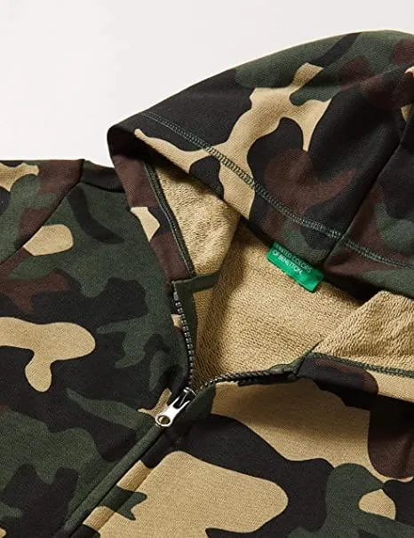 Kids Zip-Through Jacket - army colored (logo down)
