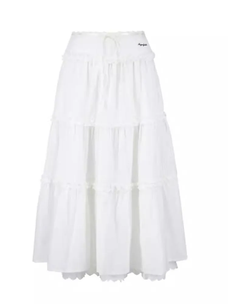Lace Splicing Mesh Long Skirt【s0000006310】
