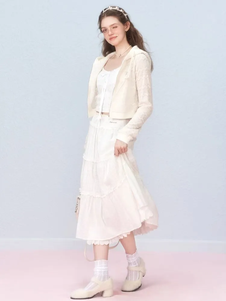 Lace Splicing Mesh Long Skirt【s0000006310】