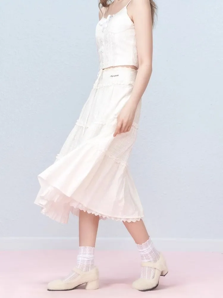 Lace Splicing Mesh Long Skirt【s0000006310】