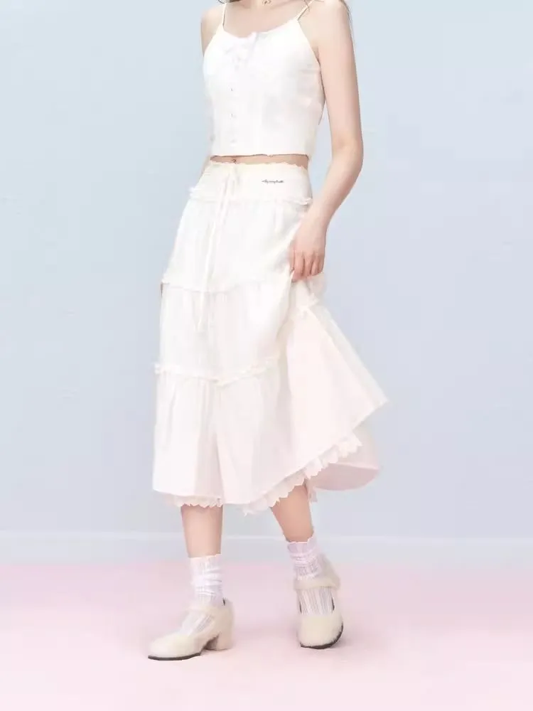 Lace Splicing Mesh Long Skirt【s0000006310】